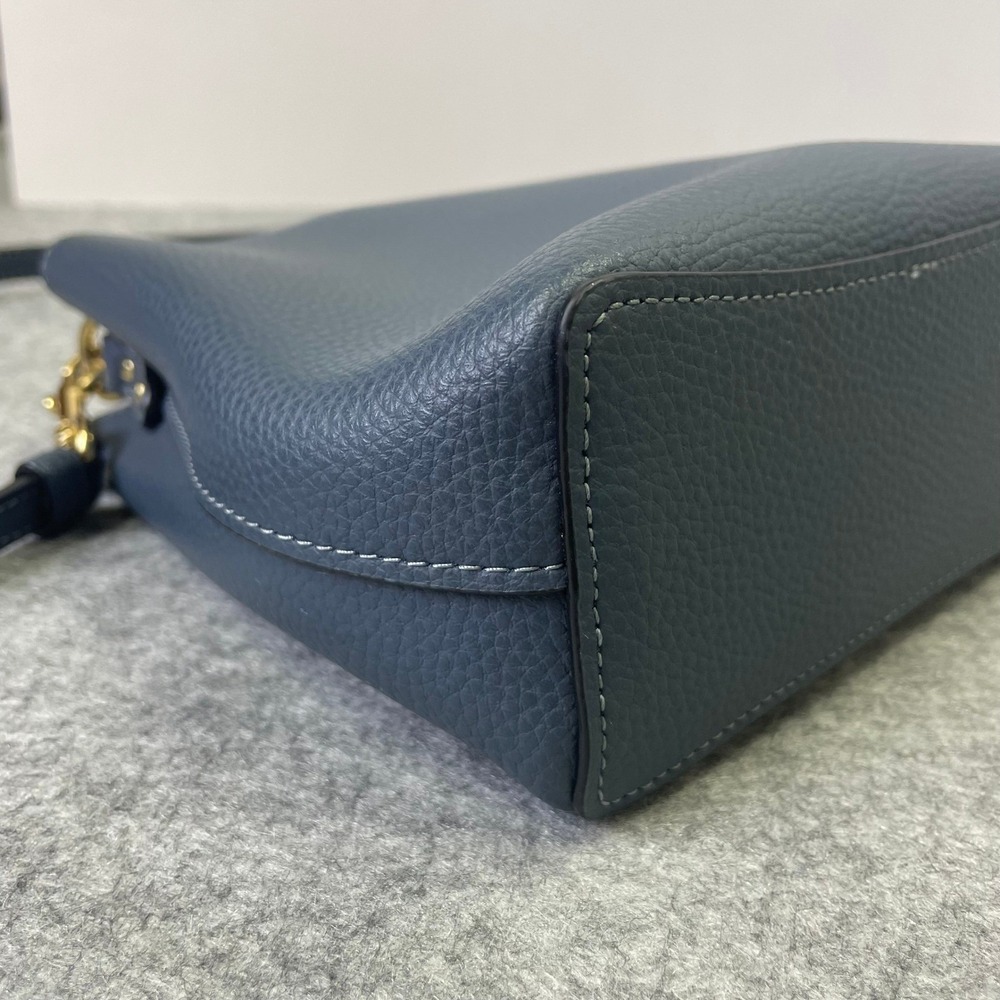 Coach Mollie Bucket Bag 22 Blue Pebble Leather Crossbody C7266 - Picture 9 of 16